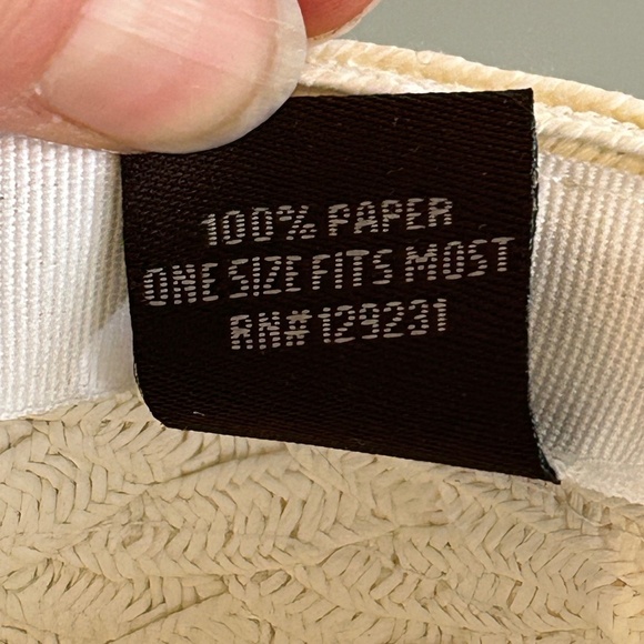 Women's Wide Brim Hat 100% Straw Paper Ivory Color - Picture 7 of 7